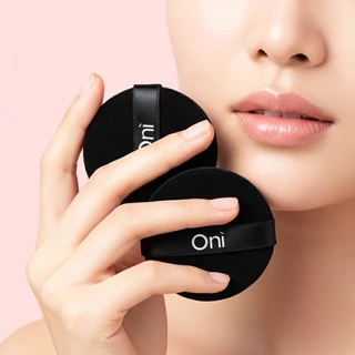 Oni Round Powder Makeup Puff 2pcs,Premium Makeup Puff for Loose & Pressed Powder,ฟองน้ำปัดแป้ง,ฟองน้ำแป้งอัด