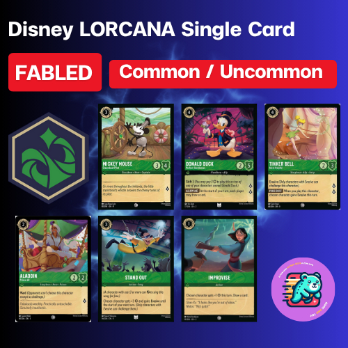 [Set 9 FABLED] C / UC Non-Foil [Emerald] Single Card Disney LORCANA ENG [Ravensburger]