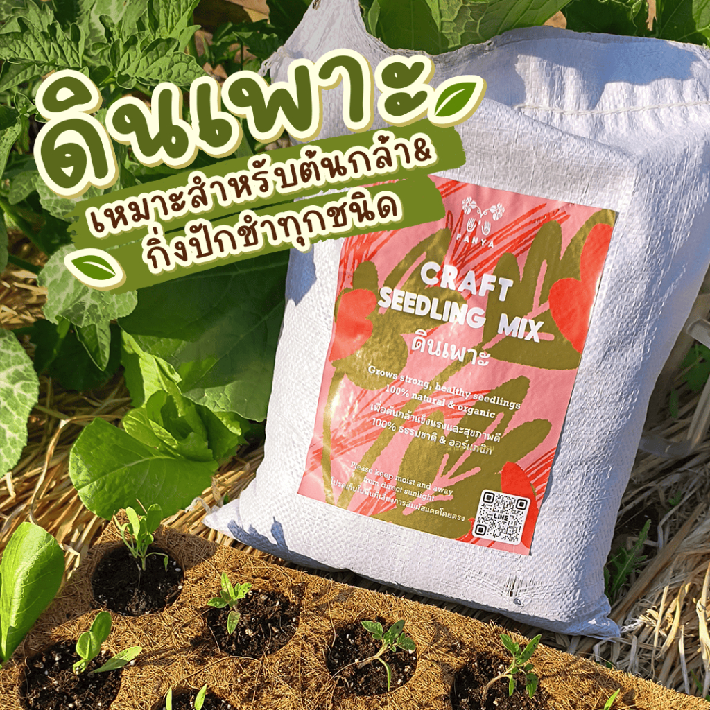 ดินเพาะกล้า เพาะเมล็ด เกรดพรีเมียม 5 กิโล (10 ลิตร) 100% ออร์แกนิค (Organic Seedling Mix) เนื้อละเอียด ระบายน้ำดี
