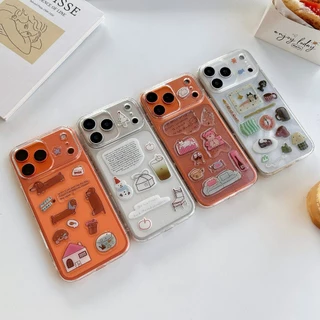เคสใสกากเพชร+สติกเกอร์3Dนูน เคสใสนิ่ม สำหรับไอโฟน17 PRO max i17 17promax 16 pro max 15 pro max 14 pro max 11 12 13 17air