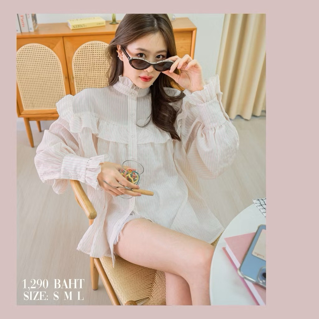 Icyicy by cachet : S เสื้อโอเวอร์ สีฟ้า