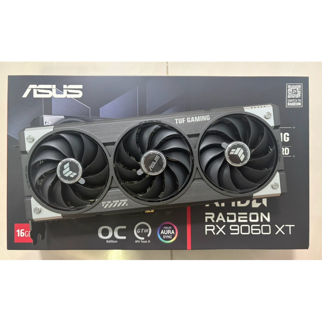 Rtx9060xt Asus tuf 16GB ประกัน Jib มือ2 พร้อมส่ง