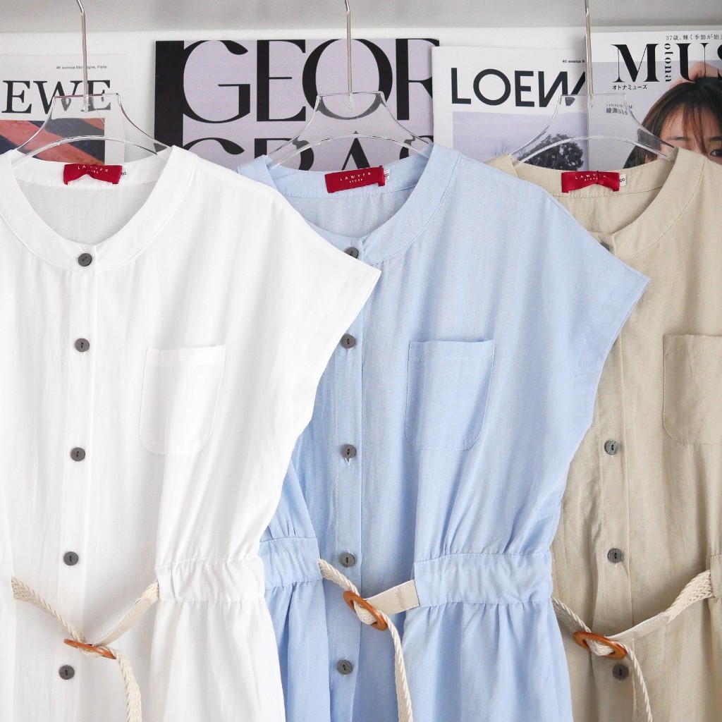 Lawyer Store | [ 724197 ] เสื้อกระดุมหน้า แต่งเข็มขัด ปรับความยาวได้ เสื้อเเขนสั้น เสื้อทำงาน ใส่ทำงาน ใส่เที่ยว - รูปที่ 2