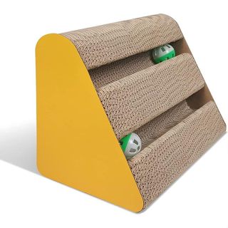 ลับเล็บรางบอลสามเหลี่ยม มีลูกบอลให้แมวเล่นอย่างเพลิดเพลิน ที…