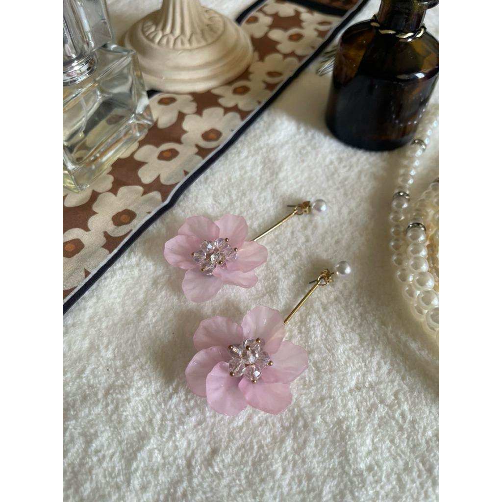 Pink Floral Earrings