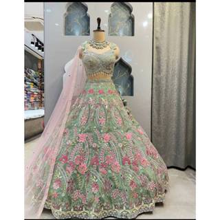 Lehenga  Fabric-Faux Georgette 👉 Lehenga work- Embroidery Se…