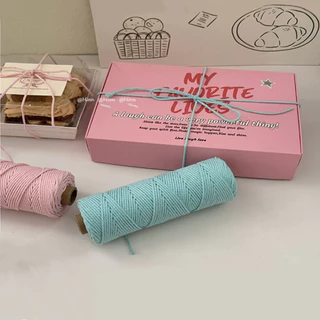 เชือกฝ้าย 3mm น้ำหนัก100g 30เมตร เชือกฝ้ายหลากสีสัน ถักหมวก คอตตอนเกลียว เชือกทำมือ DIY สำหรับทำพรม