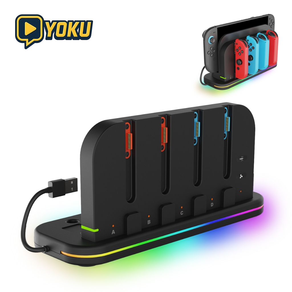 พัดลมระบายความร้อนฐานโฮสต์ Switch2, Switch/OLED จับฐานระบายความร้อนสากลพร้อมไฟ RGB