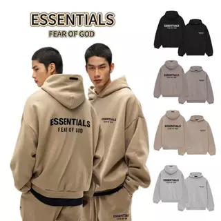 ส่วนลด 50 % Fear of God Essentials Hoodie FW24 Hoodie Holiday Core เสื้อฮู้ด Logo ยาง โอเวอร์ไซส์