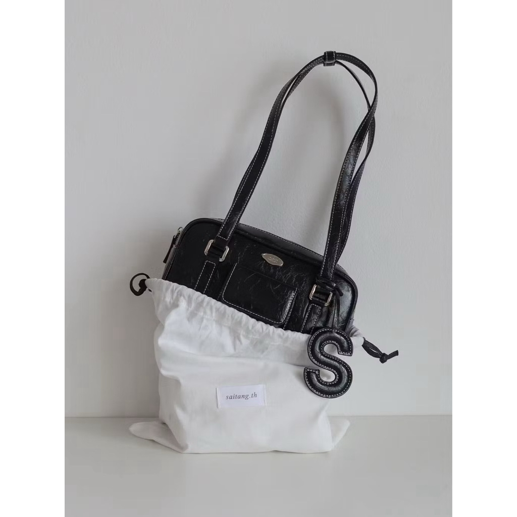 กระเป๋า Ronnie bag หนังหนัง PU สีดำ เกรดพรีเมี่ยมที่นุ่ม