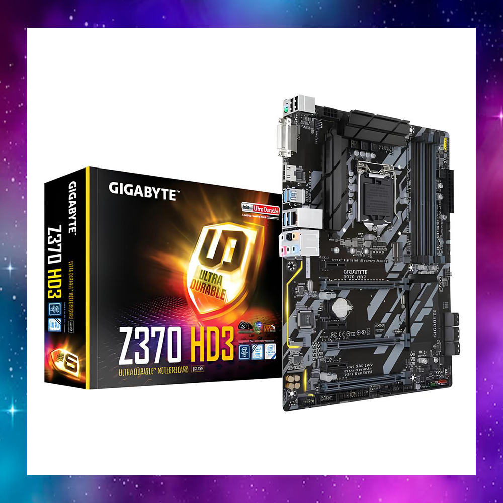 MAINBOARD (เมนบอร์ด) 1151 GIGABYTE Z370 HD3 GEN8-9 ใช้งานปกติ