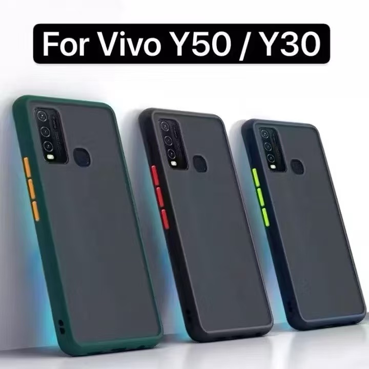 เคสผิวด้าน ตรงรุ่น Vivo Y30 Y50 Y31 Y51 Y02 Y02A Y02T Y91C Y1S V20SE V20 Pro V15 V15Pro V17 V19 V21 V23 V25 เคสกันกล้อง