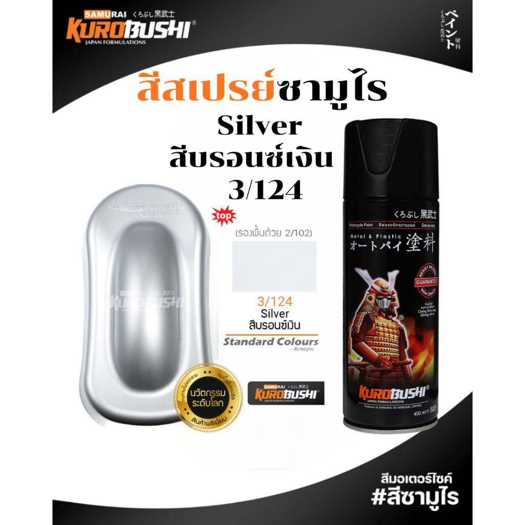 Samurai สีสเปรย์ซามูไร Brilliant Red รหัส Y138* สีแดงแก้ว 400ml ทนความร้อน ทนสภาพอากาศ - รูปที่ 2