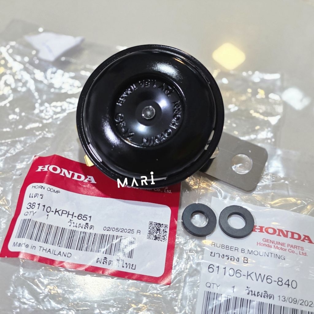 แตร เวฟ125 R/S/I หัวเถิก หน้าแหลม บังลม(ได้ยางรอง2ตัว) แท้ศูนย์ 38110-KPH-651