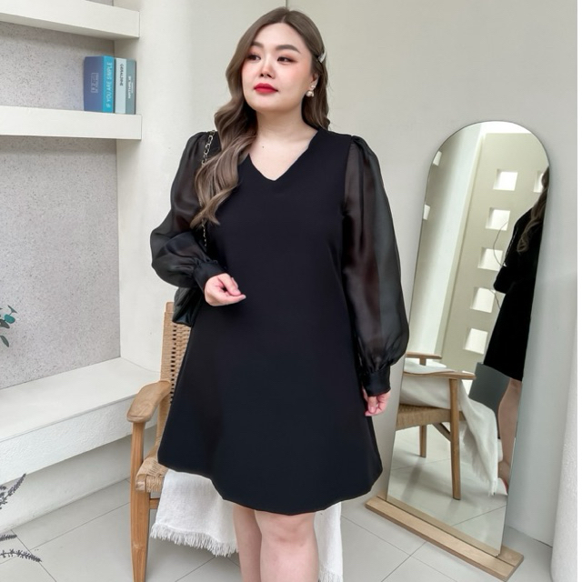 เดรสสาวอวบ//Crystal Dress//อกถึง50//3สี