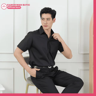 เสื้อเชิ้ตชาย สีดำ แขนสั้น SS-6XL