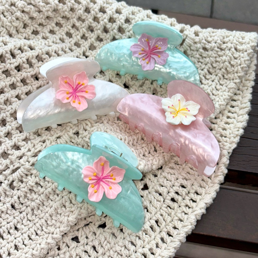 Piing me Hair Claw | กิ๊บหนีบผมดอกชบา ✨(พร้อมส่ง🍅)