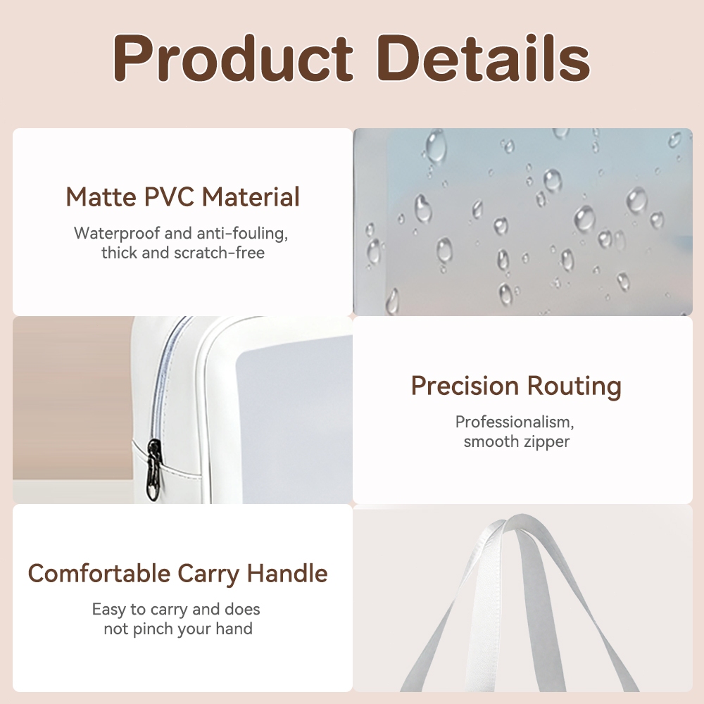 Dr.isla กระเป๋าเก็บของเดินทางความจุขนาดใหญ่ วัสดุ PVC กระเป๋าของขวัญเสริมน้ำหนักเบา TB02 - รูปที่ 3