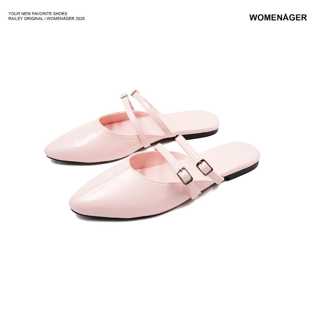 womenager - Railey Original สี Pink รองเท้าหัวแหลมเปิดส้น