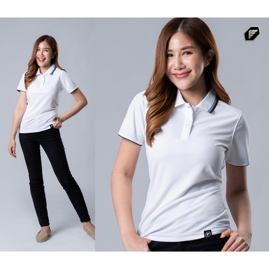 เสื้อโปโลหญิง สีขาว PEGAN (16-21056 )  [พร้อมส่ง] ราคา 199 บาท
