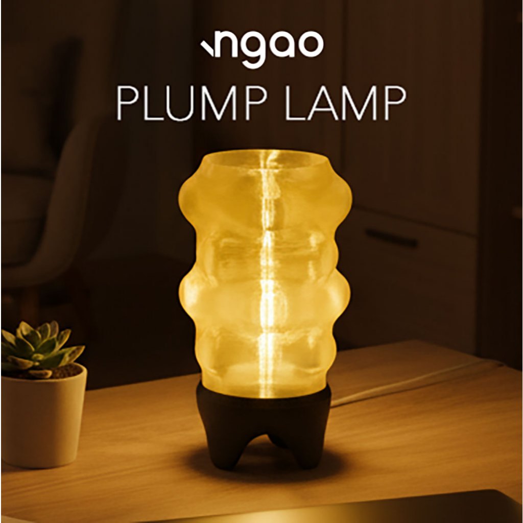 โคมไฟตั้งโต๊ะ Plump Lamp –  พร้อมหลอดไฟ แสง Warm เติมบรรยากาศ Cozy ห้องนั่งเล่น โคมไฟดำ โคมครีม โคมโปร่งแสง [NGAO]