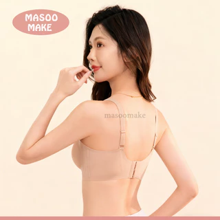 Masoomake Bra บราไร้โครง ไร้ขอบ เรียบเนียนทั้งตัว สายบ่าใหญ่ 4 ตะขอ บราไร้โครงไร้ขอบ เรียบเนียนทั้งตัว เนื้อ Japan 888