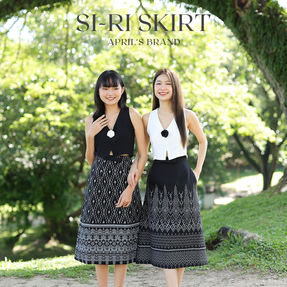 APRIL'S | SI-RI Skirt  กระโปรงผ้าฝ้ายโทนสีดำ รุ่นสิริ