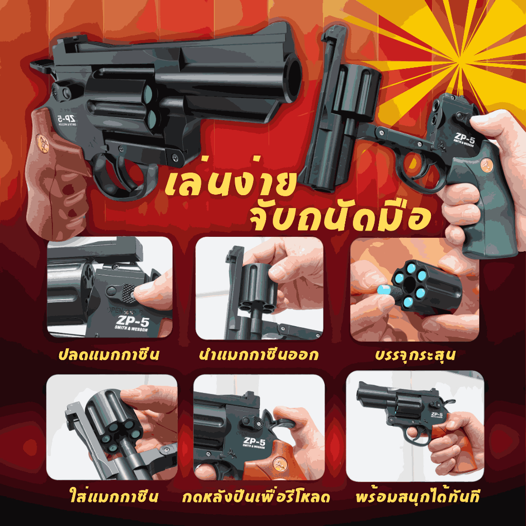 ปืนของเล่น รุ่น ZP5 ไซต์เล็ก พร้อมเล่น วัสดุอย่างดี เล่นได้นาน สินค้าพร้อมส่ง ราคา ถูกที่สุด ดีลบีเคเค แกลเลอรีภาพที่ 4