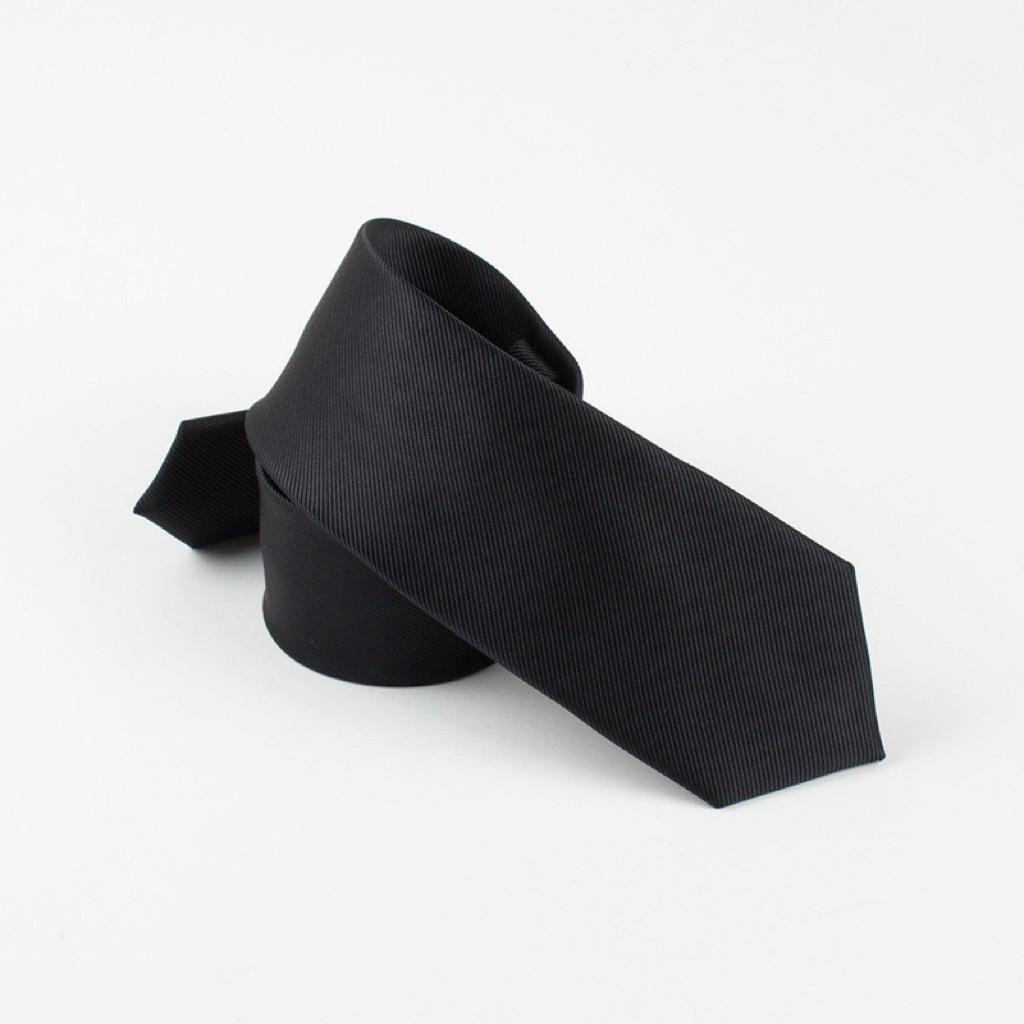 🎱สีดำพื้น (กว้าง8CM./ยาว 145 CM.) พร้อมส่ง ส่งเร็ว1-2 วันถึง necktie (แบบผูกเอง/พันคอ) 🐰🖤 (กทม.มีบริการส่งด่วน)