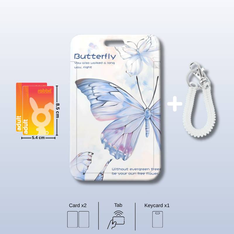 ที่ใส่บัตรพนักงานลายผีเสื้อ กรอบใส่บัตรโดยสารbts รูปภาพ