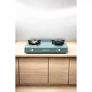 [ทดลองใช้ฟรี7วัน] เตาแก๊ส กระจกนิรภัย เตาสองหัว Dyna Home DH-6934 IF(G) สีเขียวหยก ของแท้ มีรับประกันกระจกตลอดอายุการใช้