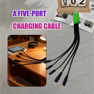 ของมาใหม่！สายชาร์จ USB แบบ5 in 1 เป็น DC 5.5/4.0/3.5/2.5/ 2.0mm .หัวกลม ยาว20CM สำหรับเครื่องใช้ไฟฟ้าขนาดเล็ก