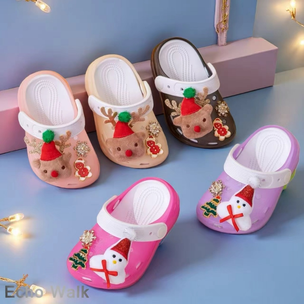 🎄Echo Walk รองเท้าเด็กมีไฟ LED ✨ ลายน่ารัก 3D 🦌 วัสดุ EVA+PVC พื้นนุ่ม เบา กันลื่น สีสด เด็กชอบ 💖 - รูปที่ 3
