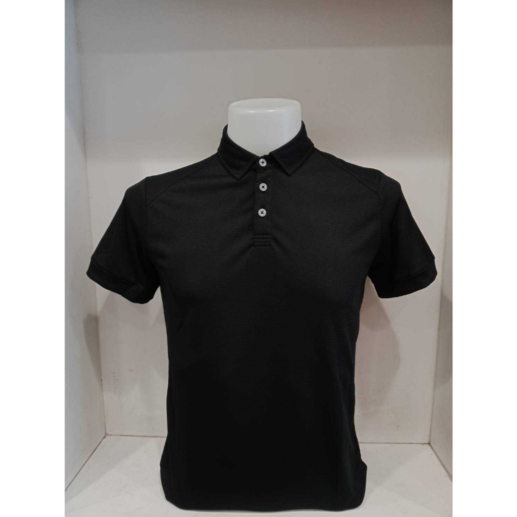 เสื้อปกเชิ้ตสีดำ Poligan PS019 Uniex ใส่สบาย เรียบหรูดูแพง