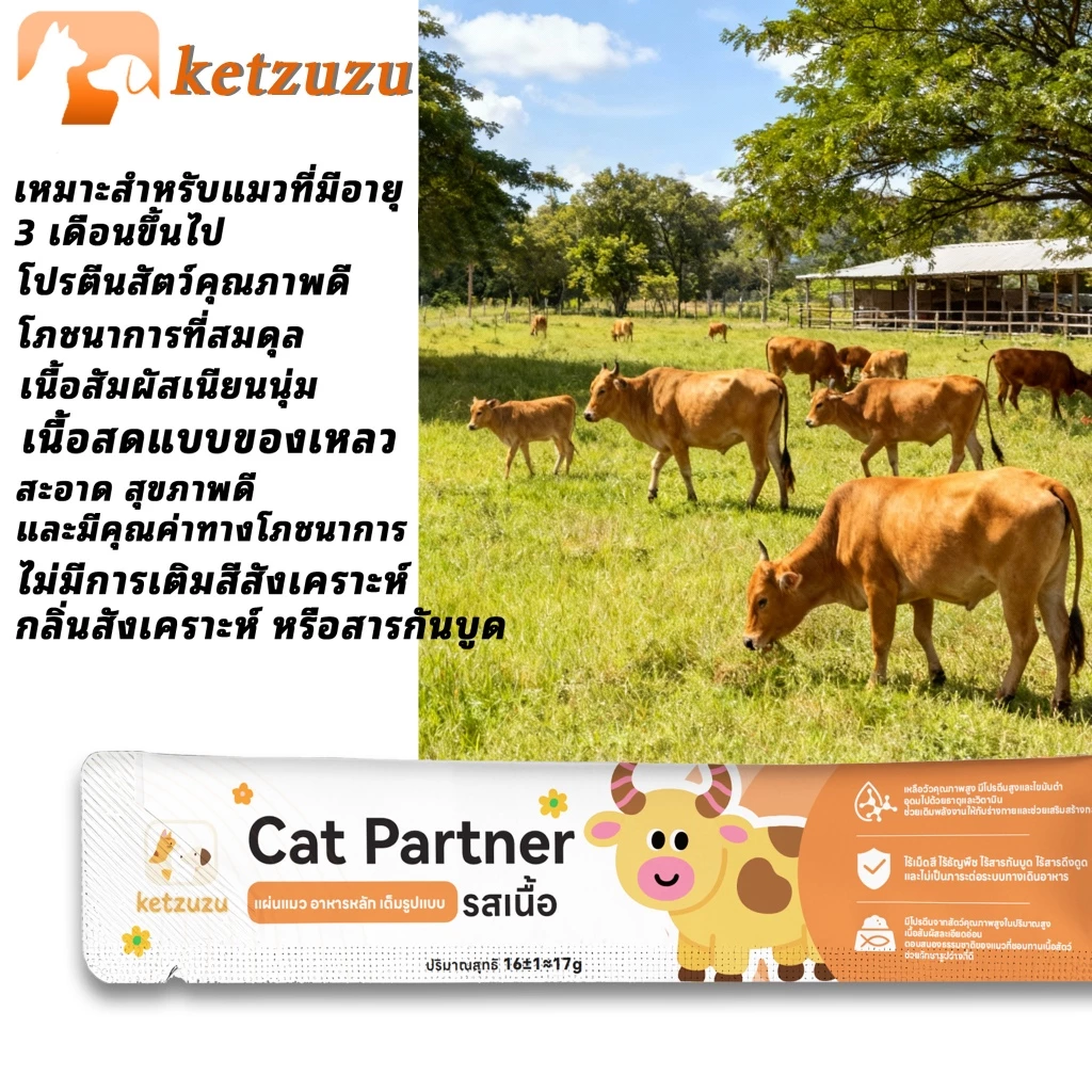 Ketzuzu Official อาหารแมวเลีย 17g ขนมแมว สูตรบำรุงขน ย่อยง่าย เสริมภูมิคุ้มกัน สำหรับแมวทุกวัย thumbnail 6