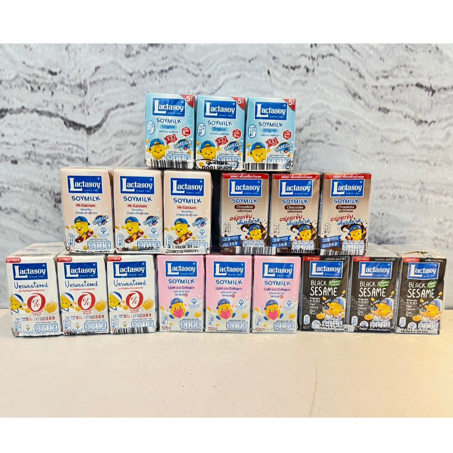 (แพ็ค 6) Lactasoy UHT Soy Milk แลคตาซอย ผลิตภัณฑ์น้ำนมถั่วเหลือง 200 มล.