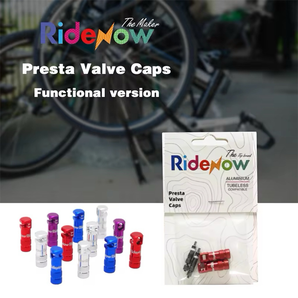 New2025 จุ๊บปิดลมวาว์ล Ridenow รุ่น Presta Valve Caps พร้อมหัววาว์ล สามารถให้ขันหัววาว์ลและหัวลวดได้ด้วย