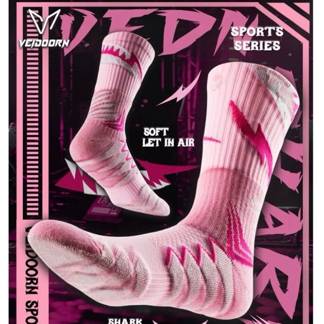 Veidoorn ถุงเท้ากีฬา รุ่น Shark Zonal Pro แบบสั้น มีแถบป้องกัน และ กันลื่น