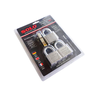 SOLO กุญแจ รุ่น 4588 ( มีให้เลือก 3 ตัว/ชุด และ 4 ตัว/ชุด ) ระบบคีย์อะไล้ท์ 40 mm. ทั้งชุดรหัสเดียว ไม่ต้องพกหลายดอก สแ