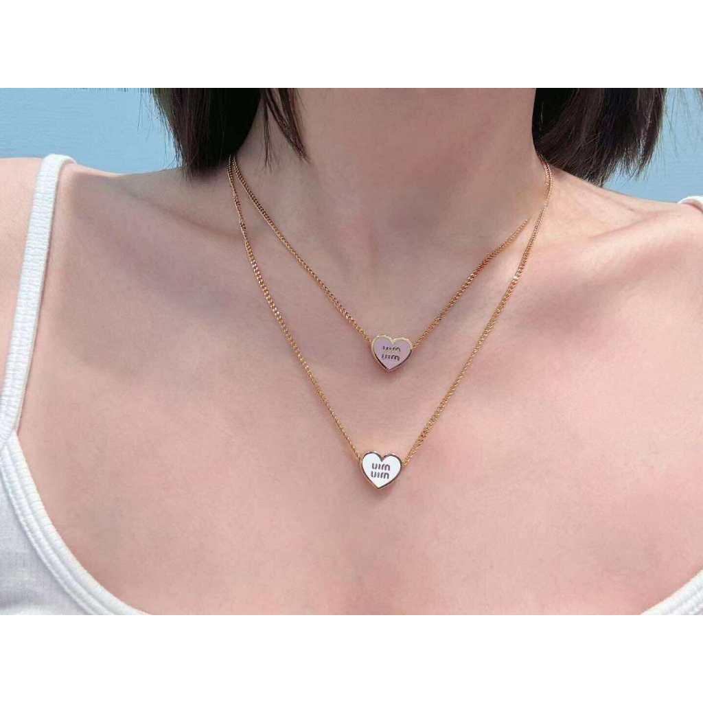 พร้อมส่ง สร้อยคอหัวใจ  มี 3 สีขาว/สีชมพู/สีฟ้า ทองเหลือง งานพรีเมี่ยม ก้านเงิน925  ไม่คัน เป็นมิตรต่อผิว - รูปที่ 6