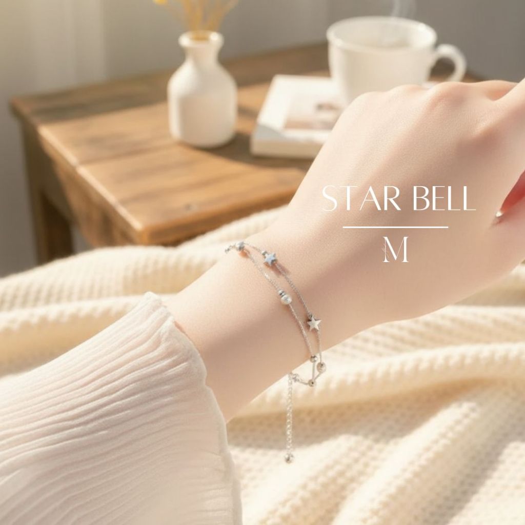 MIND กำไลเงิน Star Bell Bracelets กำไลข้อมือเงิน กำไลแฟชั่น กําไลข้อมือผู้หญิง สร้อยข้อมือเงินแท้