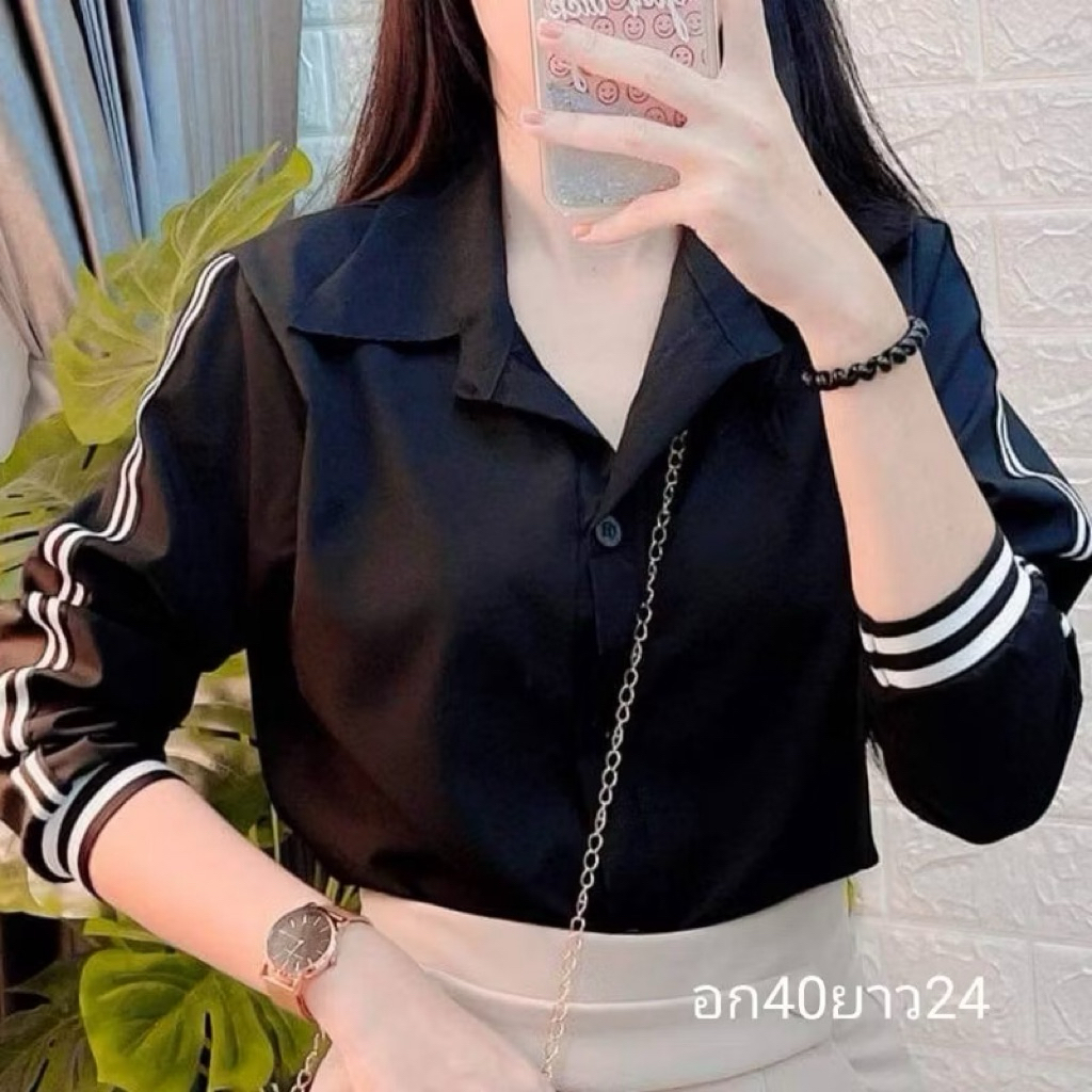 เสื้อเชิ้ตแขนแถบอก 42 ยาว 23 เนื้อผ้าใหม่อิตาลี