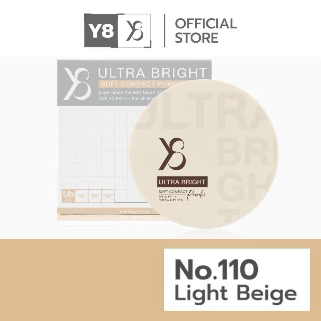 แป้งพัฟY8 ULTRA BRIGHT SOFT CAMPACT แป้งผสมรองพื้น แป้งตลับY8