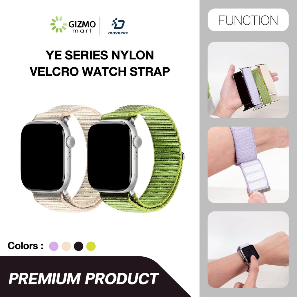 DUXDUCIS สายสำหรับ Apple Watch ขนาด 38-42 mm ,42-49 mm สีดำ ม่วง เขียว ครีม Nylon YESeries Watch Str