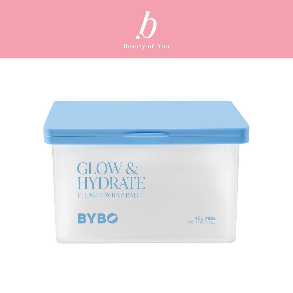 BYBO GLOW & HYDRATE FLEXFIT WRAP PAD โทนเนอร์แพดยืดให้ผิวฉ่ำโกลว์ พร้อมปลอบประโลมผิว จำนวน 100 แผ่น