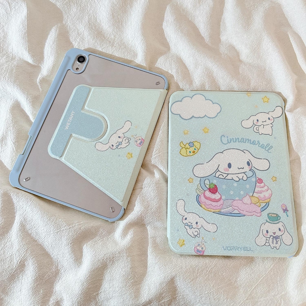 🚚พร้อมส่ง🚚เคสแท็บเล็ต Samsung สำหรับ Tab S9 FE S10+ S10 FE S9 + Cinnamoroll A9 S8 S7 มีที่ใส่ปากกา
