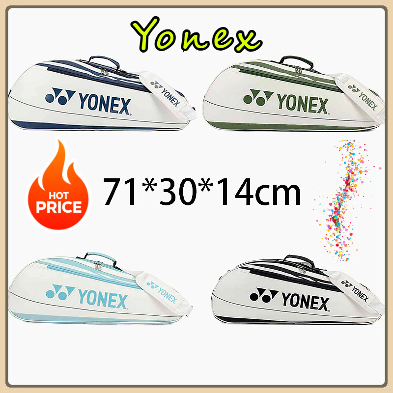YONEX กระเป๋าแบดมินตันความจุสูงไหล่คู่กันน้ำพร้อมรองเท้าอิสระช่องเสียบไม้เทนนิสกระเป๋า
