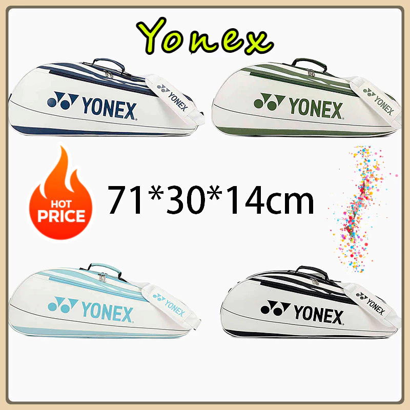 YONEX กระเป๋าแบดมินตันความจุสูงไหล่คู่กันน้ำพร้อมรองเท้าอิสระช่องเสียบไม้เทนนิสกระเป๋า