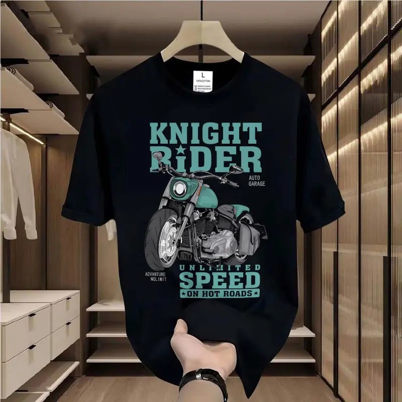 เสื้อยืด oversize ลายพิมพ์แฟชั่น เสื้อคอกลม ผ้าCotton 100% ลาย "KNIGHT"สบายและนุ่ม แขนสั้น 3XL 10.28