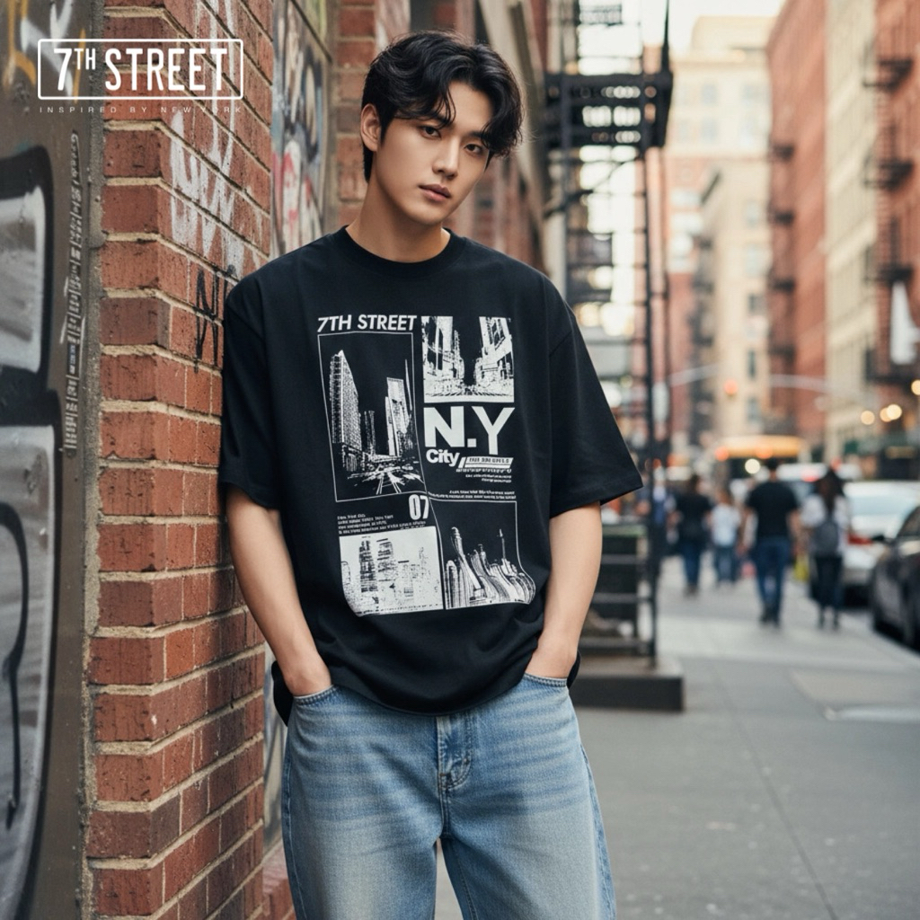 7th Street เสื้อยืดแบบโอเวอไซส์  (Oversized) รุ่น OC-NYC002